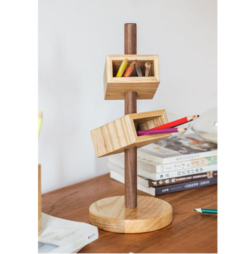JUHAN Isadora Elegant Natural Wood Pencil Holder from JUHAN