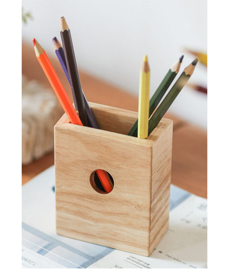 JUHAN Isadora Elegant Natural Wood Pencil Holder from JUHAN