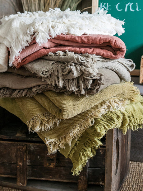 JUHAN Isidora Pastel Color Cotton Casual Blanket from JUHAN