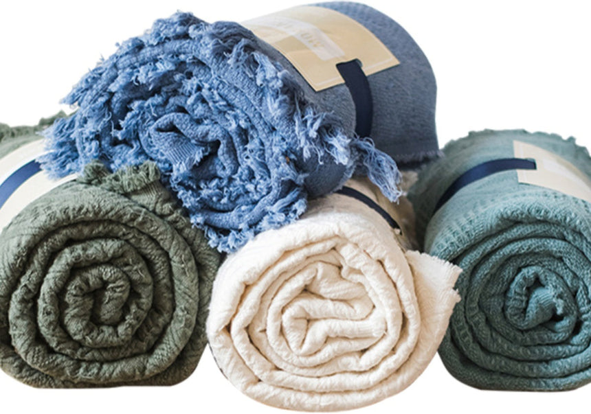JUHAN Isidora Pastel Color Cotton Casual Blanket from JUHAN