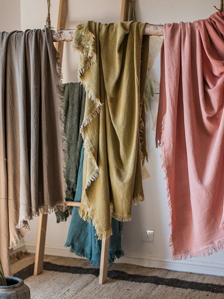 JUHAN Isidora Pastel Color Cotton Casual Blanket from JUHAN