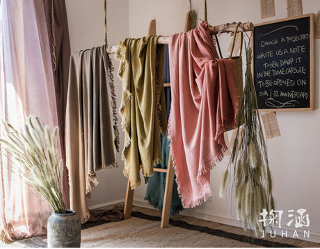 JUHAN Isidora Pastel Color Cotton Casual Blanket from JUHAN