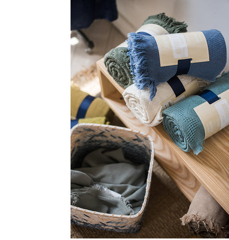 JUHAN Isidora Pastel Color Cotton Casual Blanket from JUHAN