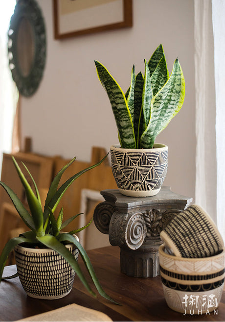 JUHAN Isolde Chic Geometric Cement Flowerpot from JUHAN