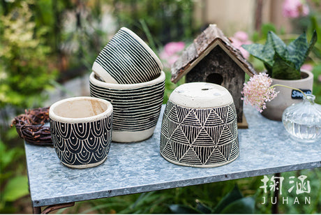 JUHAN Isolde Chic Geometric Cement Flowerpot from JUHAN