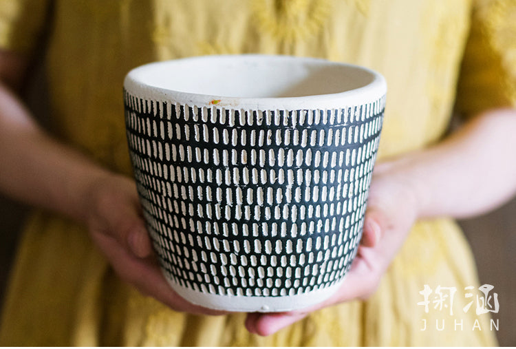 JUHAN Isolde Chic Geometric Cement Flowerpot from JUHAN