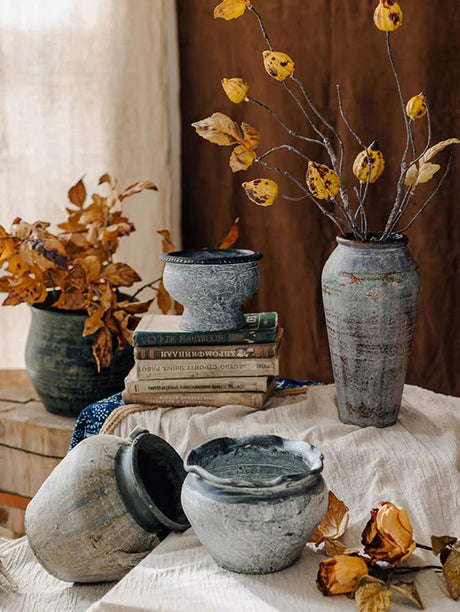 JUHAN Isolde Rustic Floral Arrangement Pottery Vase from JUHAN