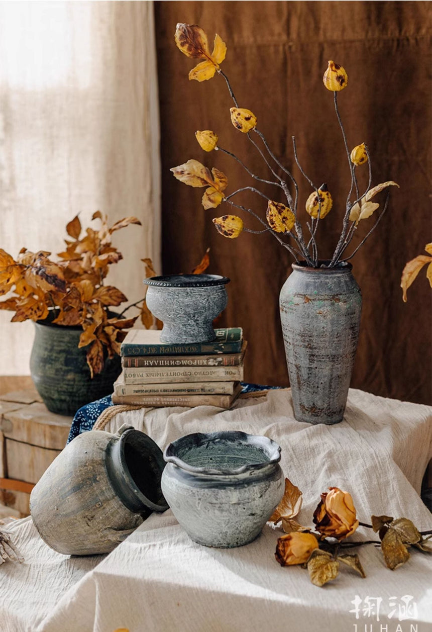 JUHAN Isolde Rustic Floral Arrangement Pottery Vase from JUHAN
