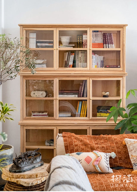 JUHAN Kaelani Rustic Solid Wood TV Cabinet with Glass Doors from JUHAN