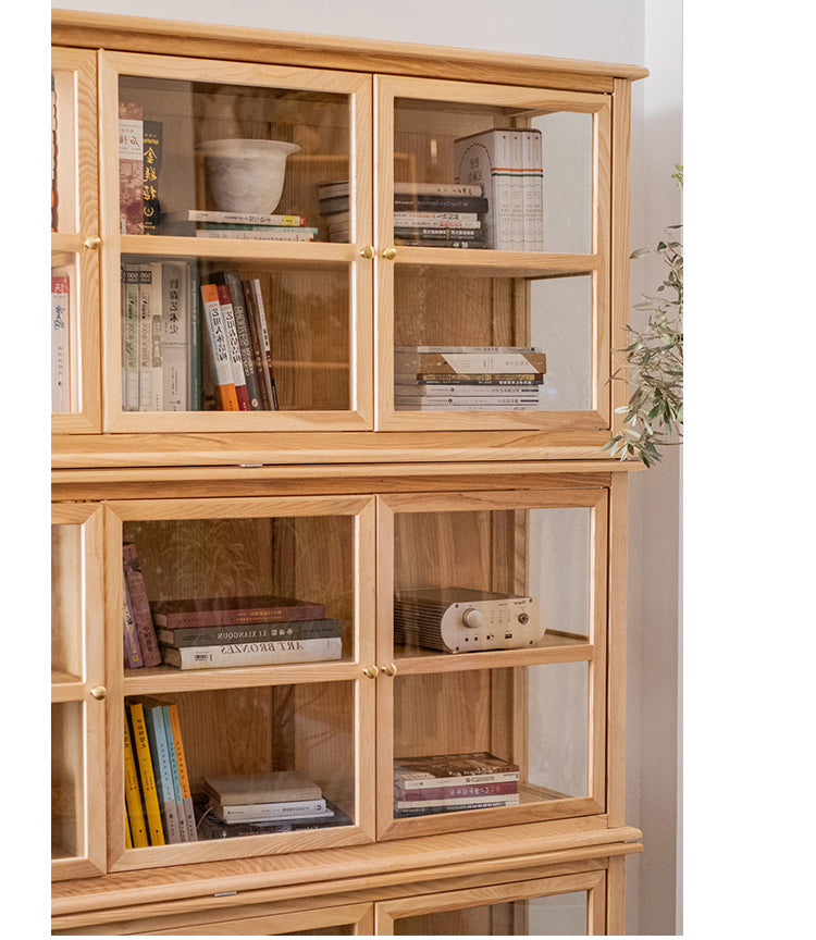 JUHAN Kaelani Rustic Solid Wood TV Cabinet with Glass Doors from JUHAN