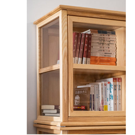 JUHAN Kaelani Rustic Solid Wood TV Cabinet with Glass Doors from JUHAN