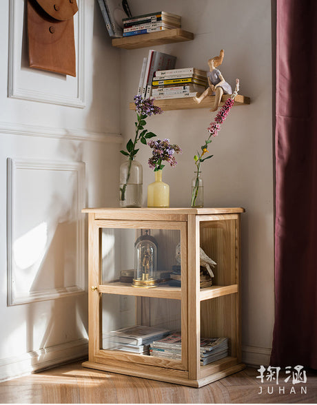 JUHAN Kaelani Rustic Solid Wood TV Cabinet with Glass Doors from JUHAN
