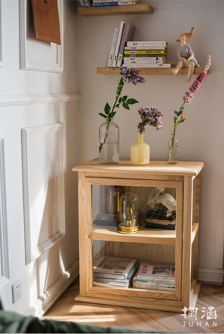JUHAN Kaelani Rustic Solid Wood TV Cabinet with Glass Doors from JUHAN