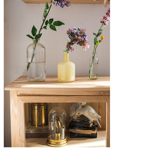 JUHAN Kaelani Rustic Solid Wood TV Cabinet with Glass Doors from JUHAN