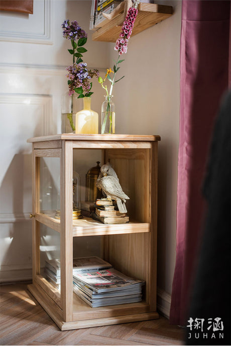 JUHAN Kaelani Rustic Solid Wood TV Cabinet with Glass Doors from JUHAN