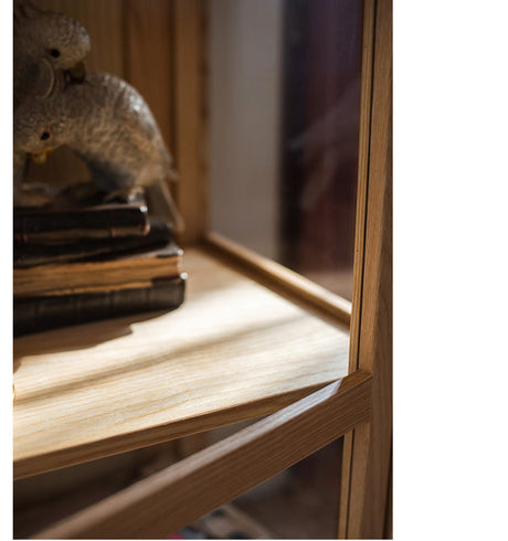JUHAN Kaelani Rustic Solid Wood TV Cabinet with Glass Doors from JUHAN