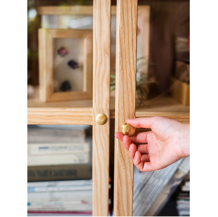 JUHAN Kaelani Rustic Solid Wood TV Cabinet with Glass Doors from JUHAN