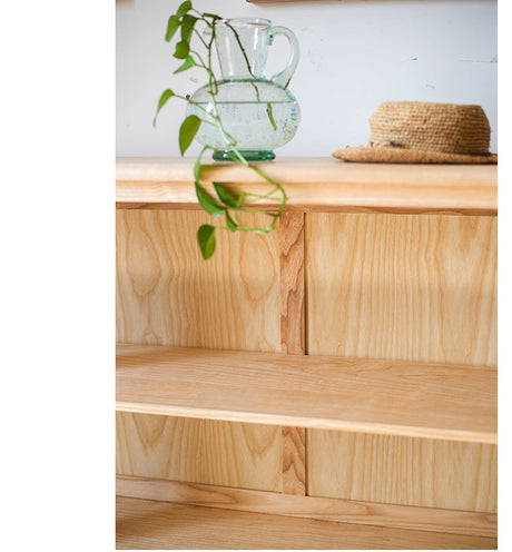JUHAN Kaelani Rustic Solid Wood TV Cabinet with Glass Doors from JUHAN
