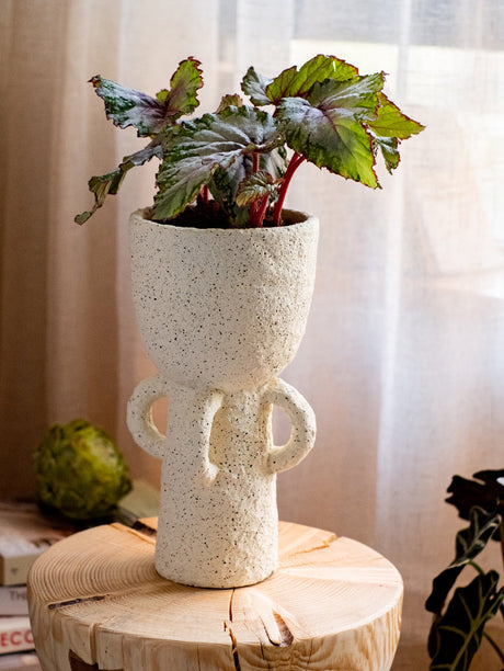 JUHAN Kaori Vintage Floral Tall Foot Pottery Planter from JUHAN