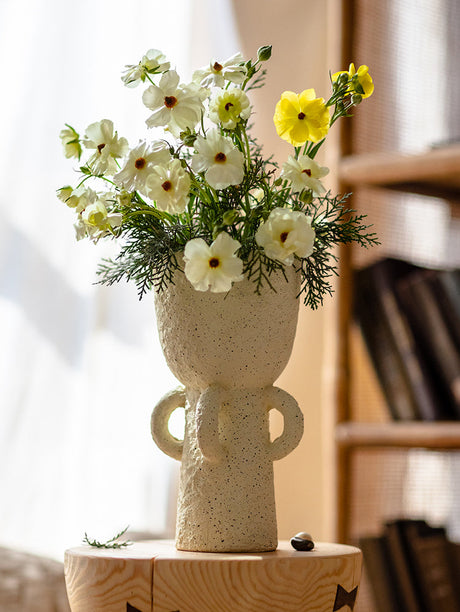 JUHAN Kaori Vintage Floral Tall Foot Pottery Planter from JUHAN