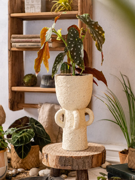 JUHAN Kaori Vintage Floral Tall Foot Pottery Planter from JUHAN