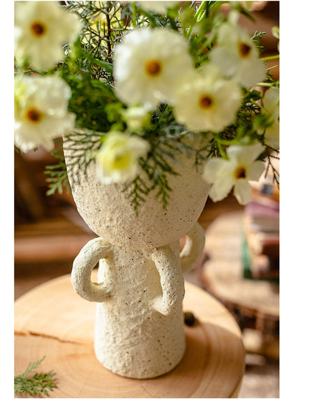 JUHAN Kaori Vintage Floral Tall Foot Pottery Planter from JUHAN