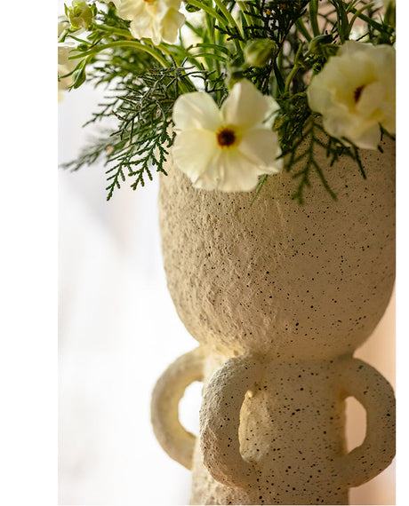 JUHAN Kaori Vintage Floral Tall Foot Pottery Planter from JUHAN