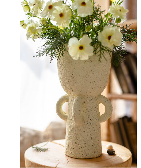 JUHAN Kaori Vintage Floral Tall Foot Pottery Planter from JUHAN