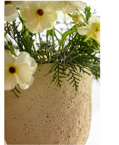 JUHAN Kaori Vintage Floral Tall Foot Pottery Planter from JUHAN