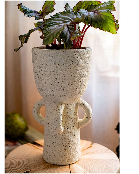 JUHAN Kaori Vintage Floral Tall Foot Pottery Planter from JUHAN