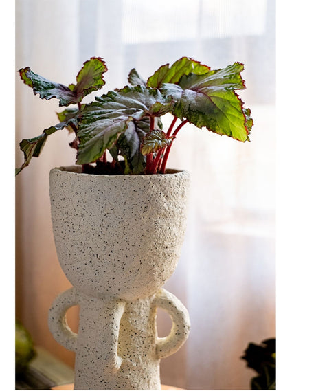 JUHAN Kaori Vintage Floral Tall Foot Pottery Planter from JUHAN