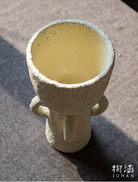 JUHAN Kaori Vintage Floral Tall Foot Pottery Planter from JUHAN