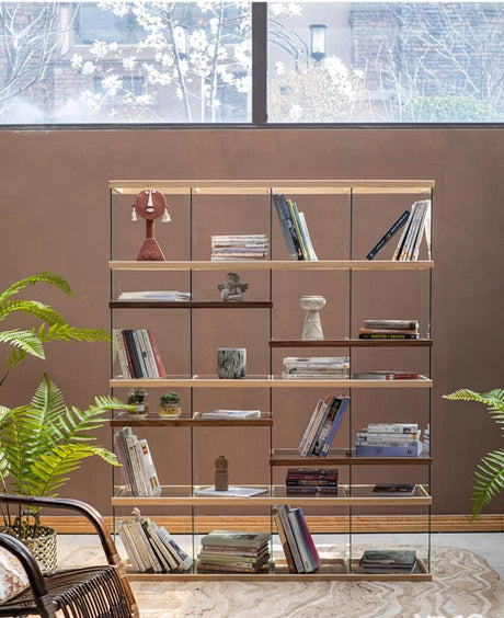 JUHAN Kazuki Elegant Solid Wood Glass Cabinet Display Teaset Shelf from JUHAN