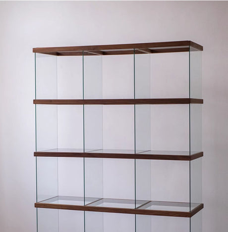 JUHAN Kazuki Elegant Solid Wood Glass Cabinet Display Teaset Shelf from JUHAN