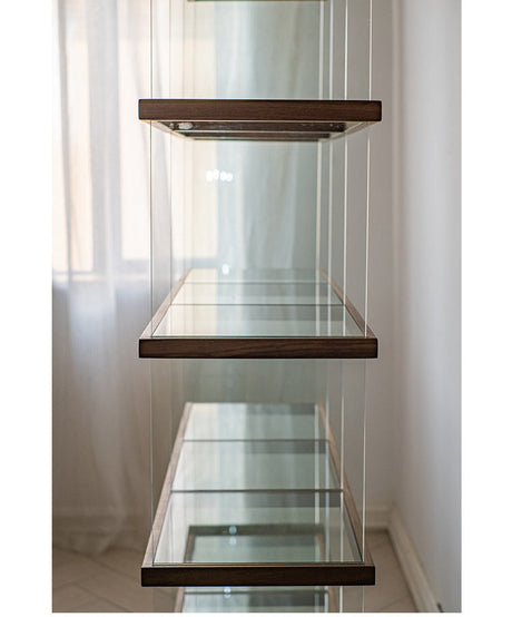 JUHAN Kazuki Elegant Solid Wood Glass Cabinet Display Teaset Shelf from JUHAN
