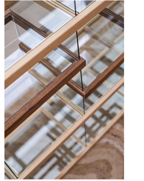 JUHAN Kazuki Elegant Solid Wood Glass Cabinet Display Teaset Shelf from JUHAN