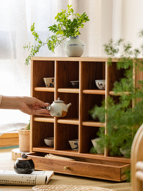 JUHAN Kiyomizu Elegant Wooden Tea Set Storage from JUHAN