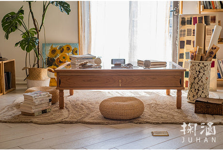 JUHAN Marcellus Vintage Natural Wood Coffee Table with Storage System from JUHAN