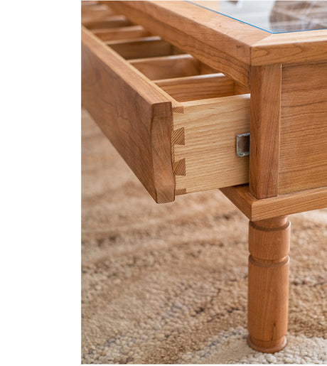 JUHAN Marcellus Vintage Natural Wood Coffee Table with Storage System from JUHAN