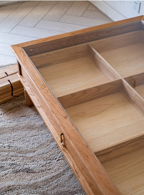 JUHAN Marcellus Vintage Natural Wood Coffee Table with Storage System from JUHAN
