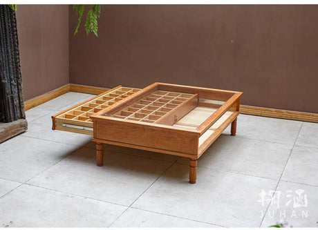 JUHAN Marcellus Vintage Natural Wood Coffee Table with Storage System from JUHAN
