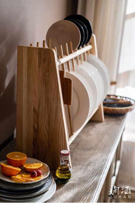 JUHAN Mistral Rustic Natural Wood Drying Rack Storage System Stand from JUHAN