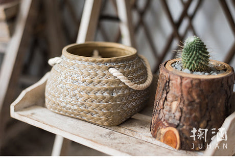 JUHAN Nizami Elegant Textured Flower Pot Cloth Bag from JUHAN