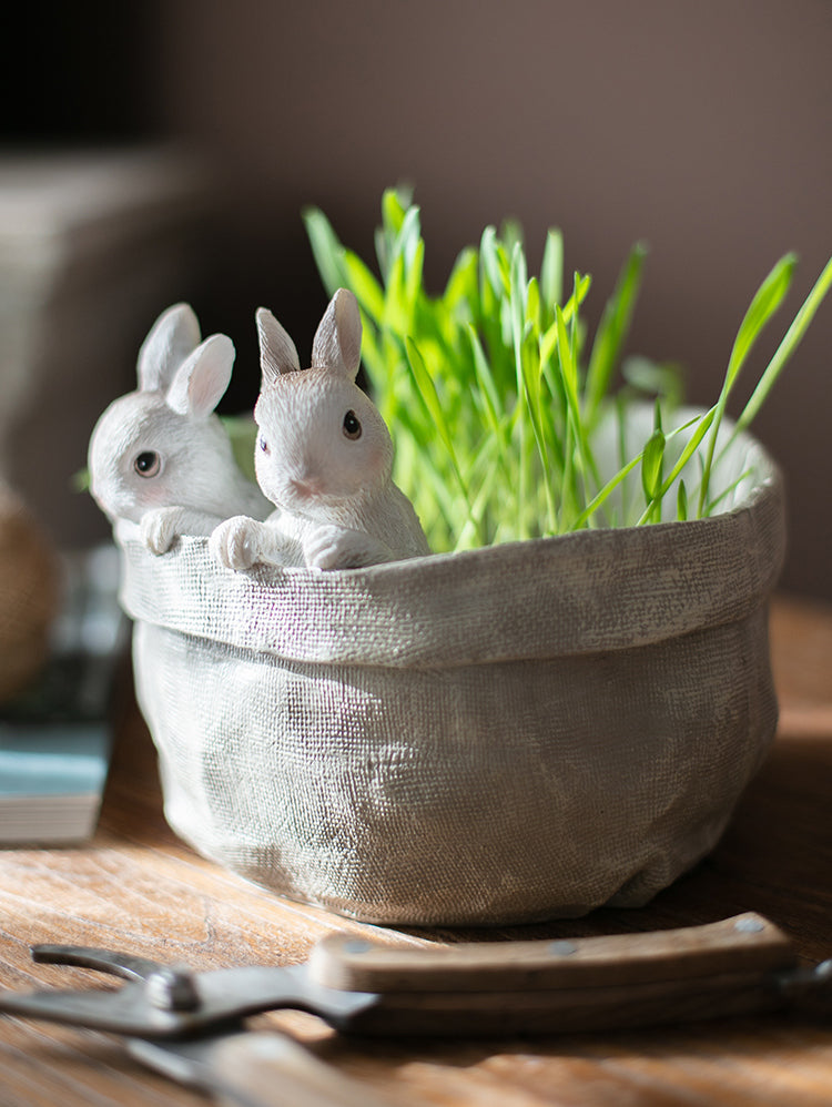 JUHAN Seraphina Charming Rabbit Flower Pot Decorative Table Jewelry from JUHAN