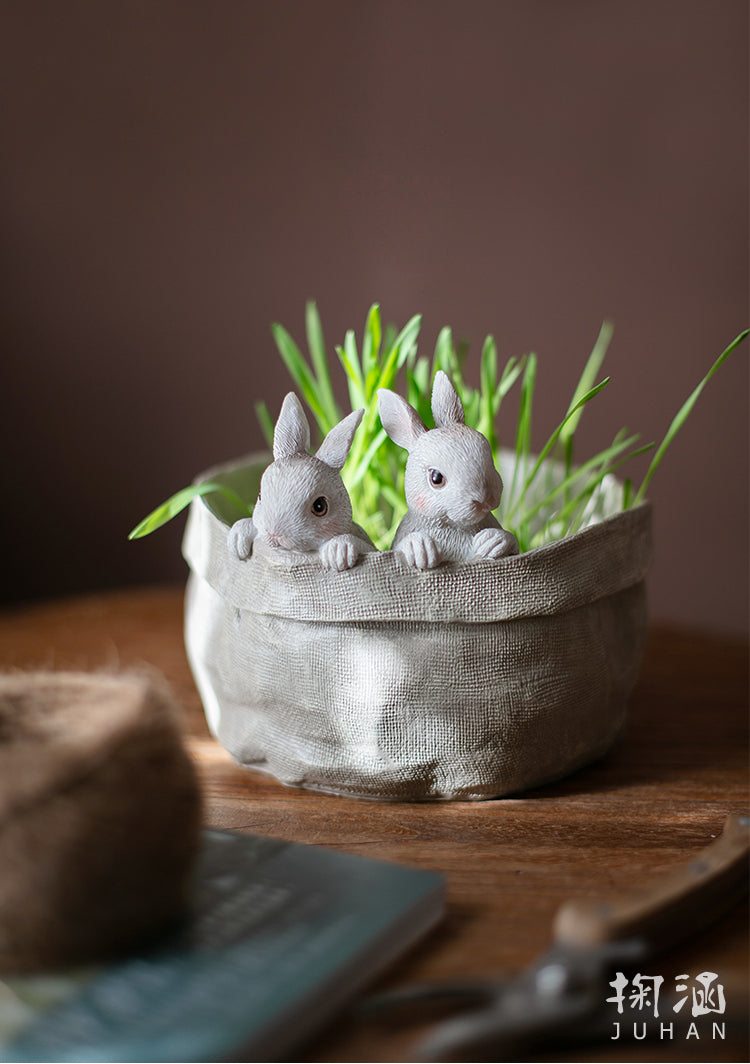 JUHAN Seraphina Charming Rabbit Flower Pot Decorative Table Jewelry from JUHAN