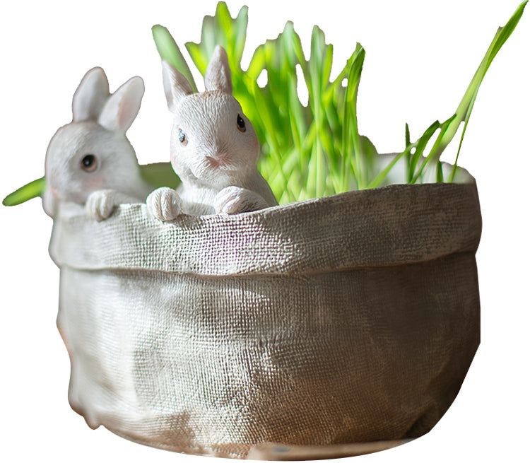 JUHAN Seraphina Charming Rabbit Flower Pot Decorative Table Jewelry from JUHAN