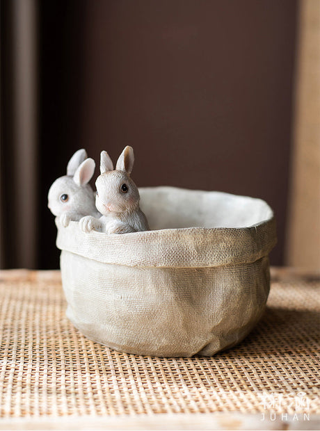 JUHAN Seraphina Charming Rabbit Flower Pot Decorative Table Jewelry from JUHAN