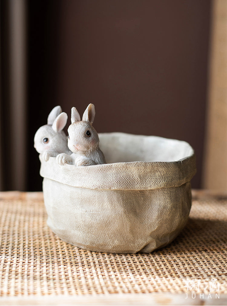 JUHAN Seraphina Charming Rabbit Flower Pot Decorative Table Jewelry from JUHAN