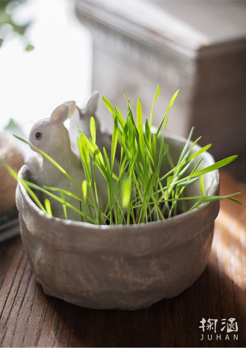 JUHAN Seraphina Charming Rabbit Flower Pot Decorative Table Jewelry from JUHAN