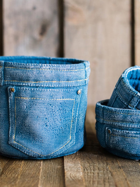 JUHAN Sotsuji Denim Pocket Floral Desktop Decor from JUHAN